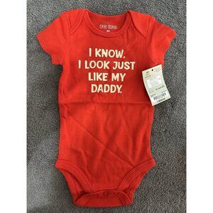 Ok!e Dokie Infant Baby Red I Look Like My Dad One Piece Outfit Size 3 Months